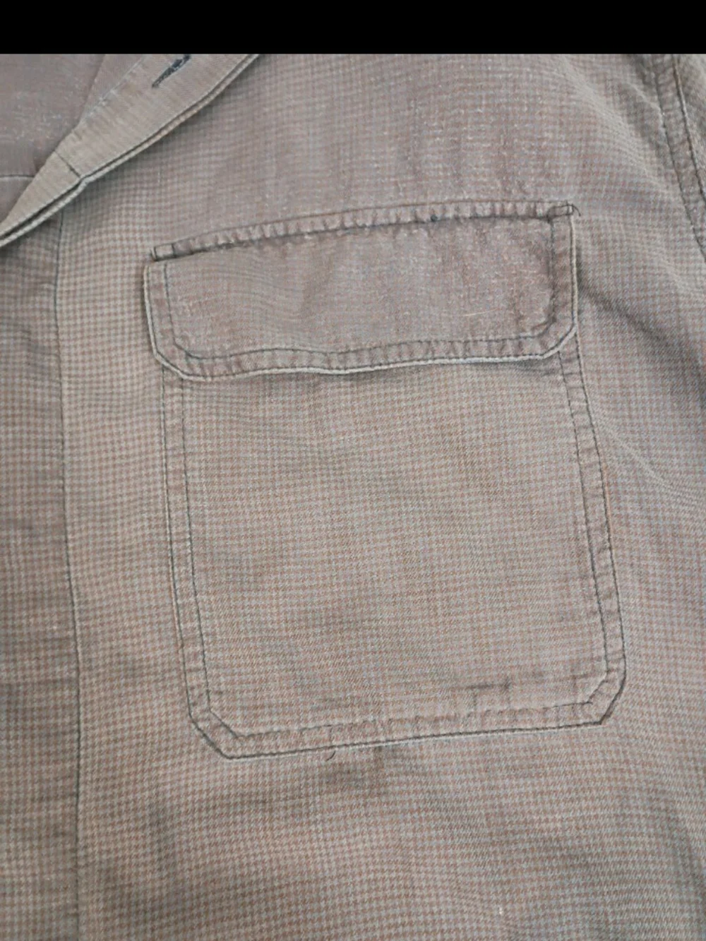 80s Banana Republic Mill Valley Vintage Mens XL Micro Houndstooth brown Flannel